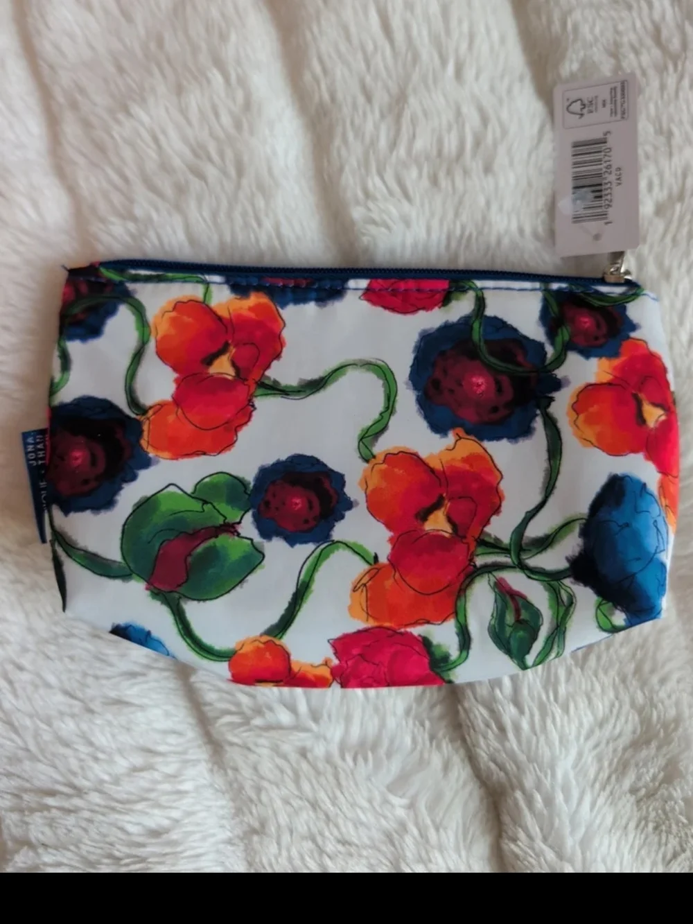 Clinique Mascara/Lipstick Set with Colorful Floral Tote-Blue, Orange, Red, Green